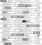 Mosaikfliese Transluzent Edelstahl weiß Verbund Glasmosaik Crystal Stahl weiß Glas MOS86-0104_f | 10 Mosaikmatten