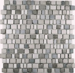 Transparentes Crystal Mosaik Glasmosaik grau beige Wand Fliesenspiegel Küche  Bad_f | 10 Mosaikmatten