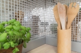 Mosaik Rückwand Edelstahl silber silber Stahl glänzend Fliesenspiegel Küche MOS129-15G_f