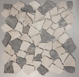Mosaik Fliese Marmor Naturstein grau beige Bruch Ciot Grau Botticino MOS44-0108_f